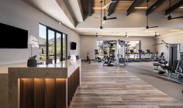 State-of-the-art fitness center with sweeping views of the McDowell Mountains