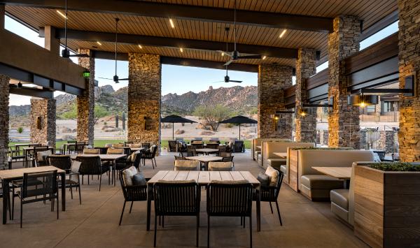 Incredible outdoor dining views at Alterra restaurant