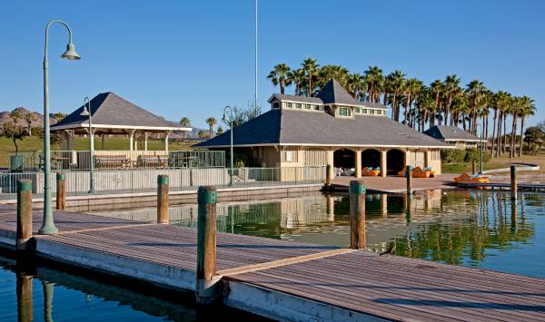 Enjoy outdoor recreation with 72+ acres of lakes and the Estrella Yacht Club